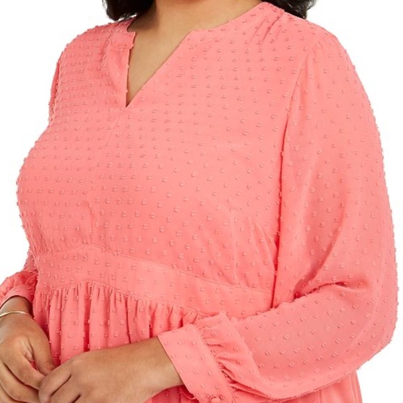 CHARTER CLUB PLUS SIZE CLIP DOT BLOUSE - Picture 3 of 3